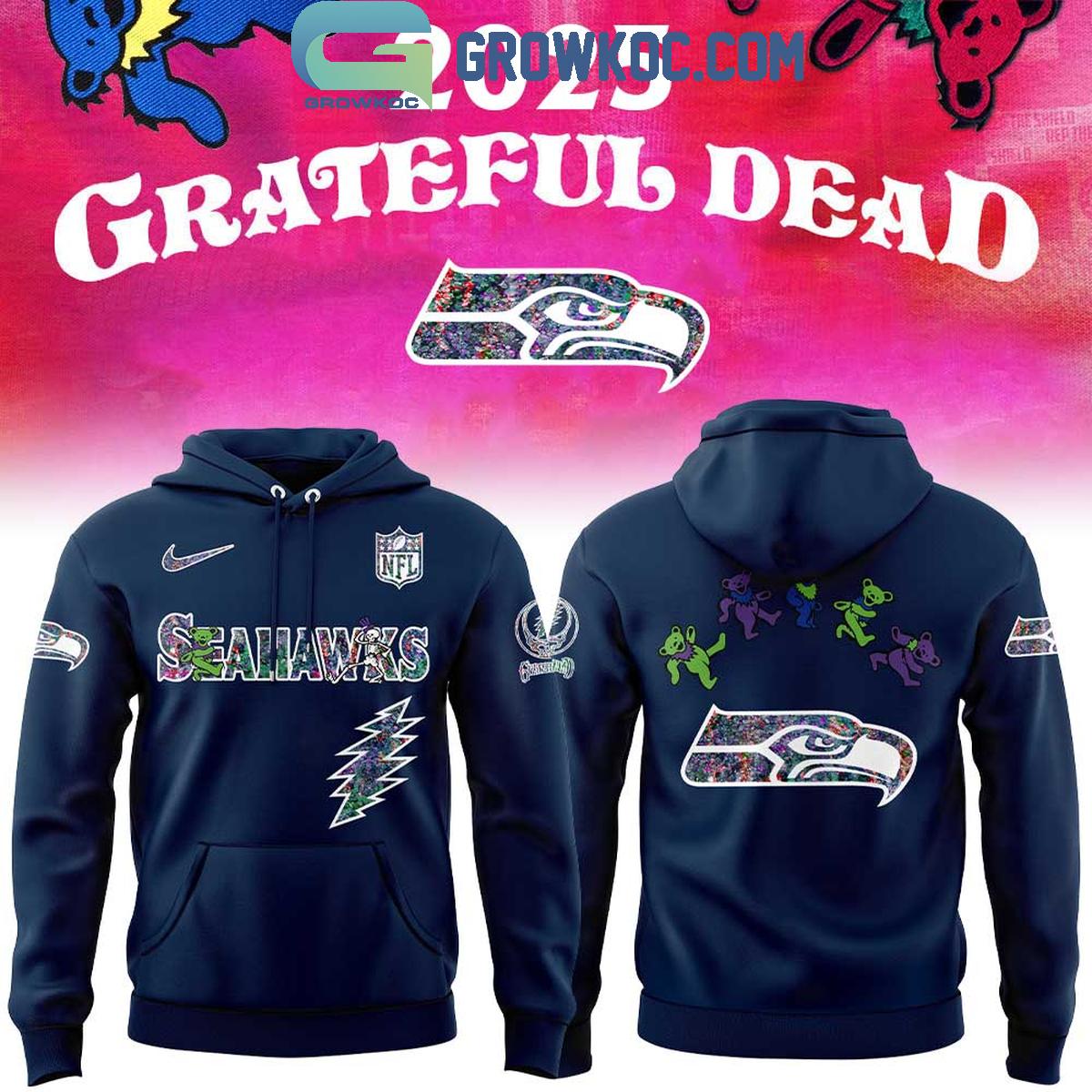 Seattle Seahawks Celebration Grateful Dead 60 Years 2025 Hoodie Shirt 1 lVbol