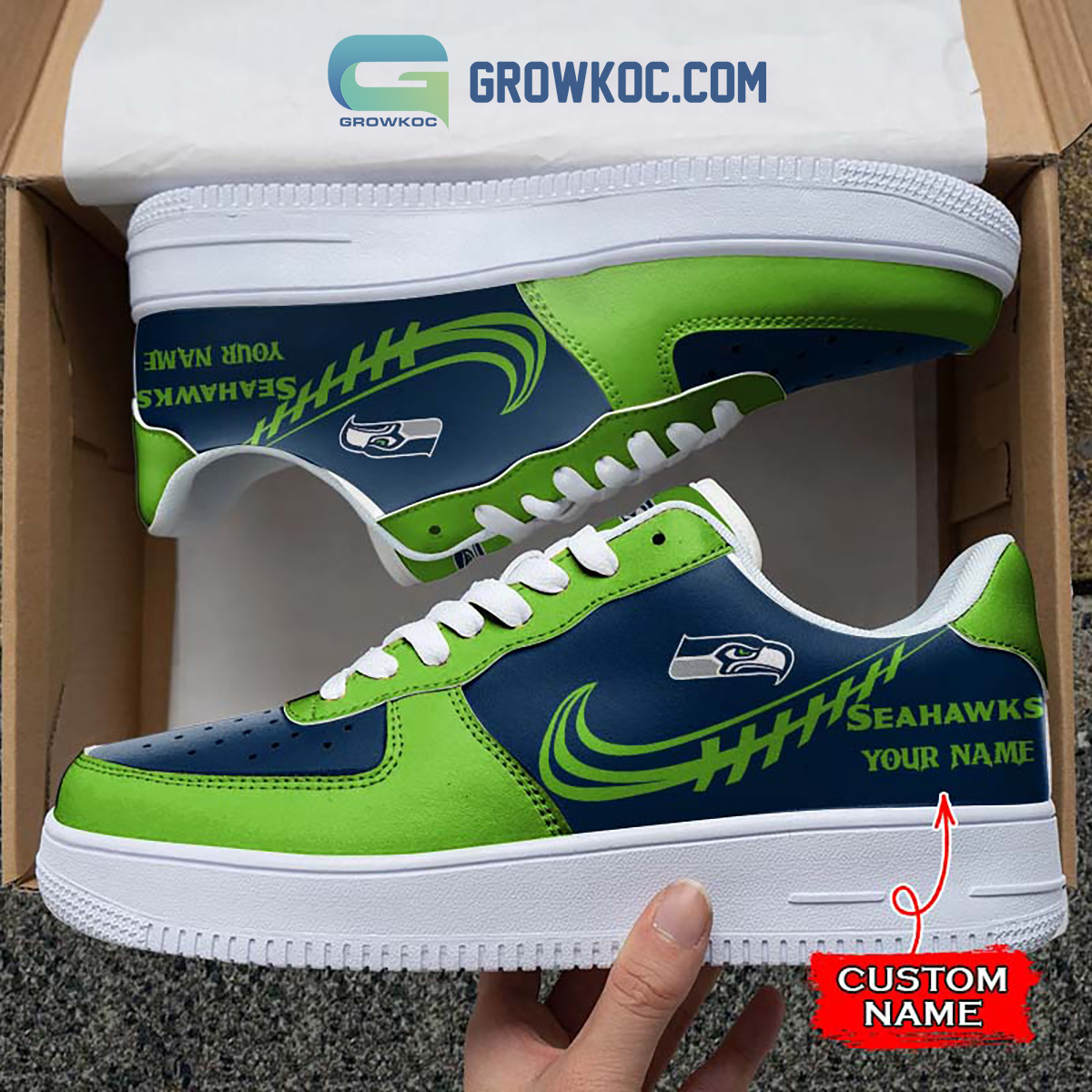 Seattle Seahawks Personalized Air Force 1 Sneaker2B1 jwLIj