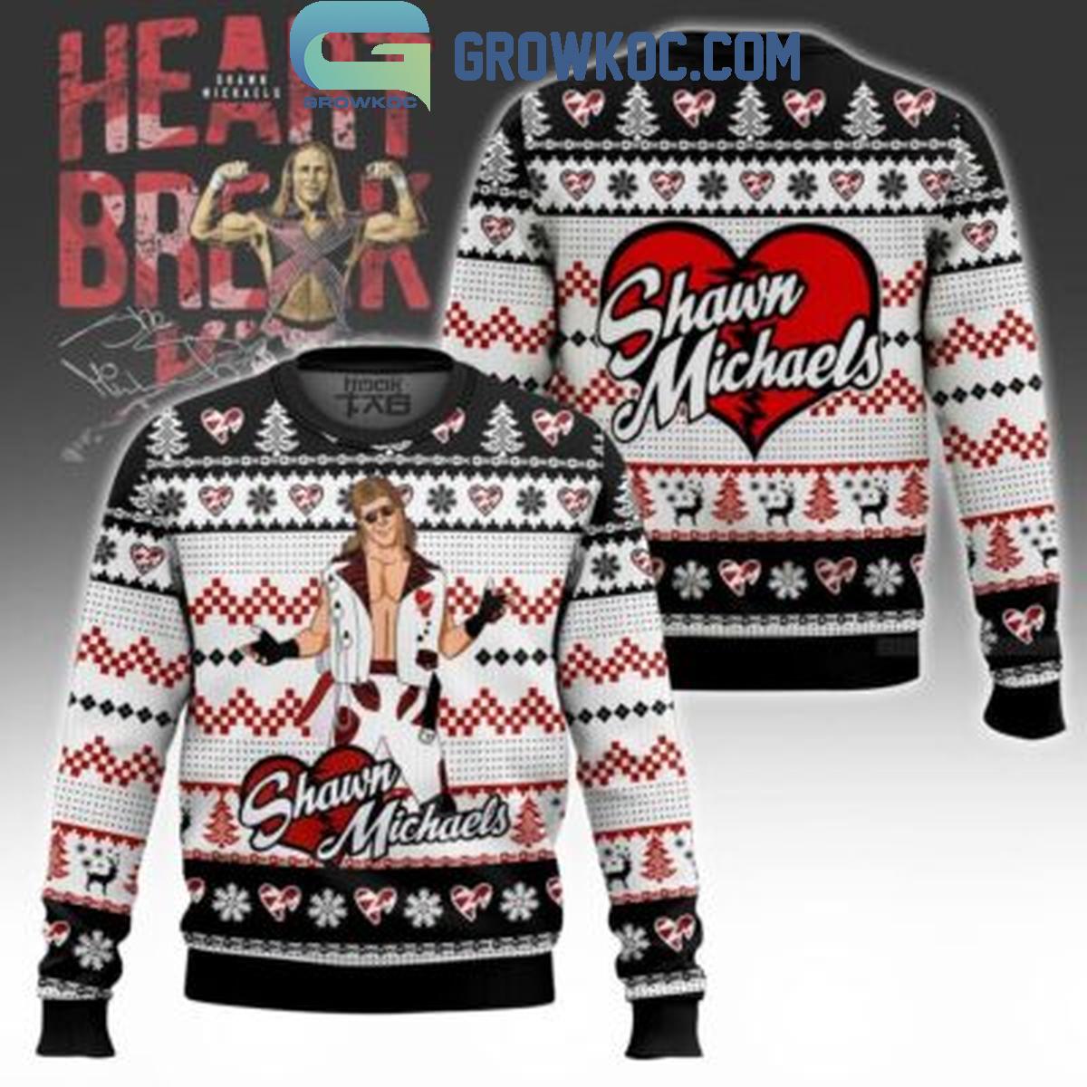 Shawn Michaels The Heartbreak Kid Christmas Ugly Sweater 1 1l4Sw