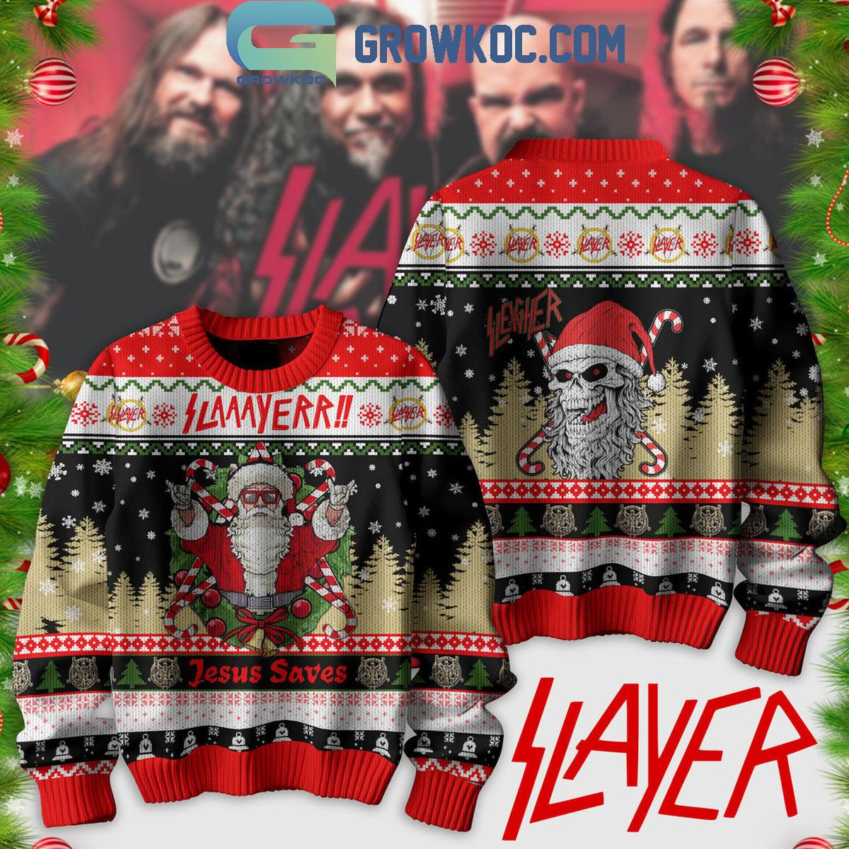 Slayer Jesus Saves Christmas Ugly Sweater 1 Gj4sr