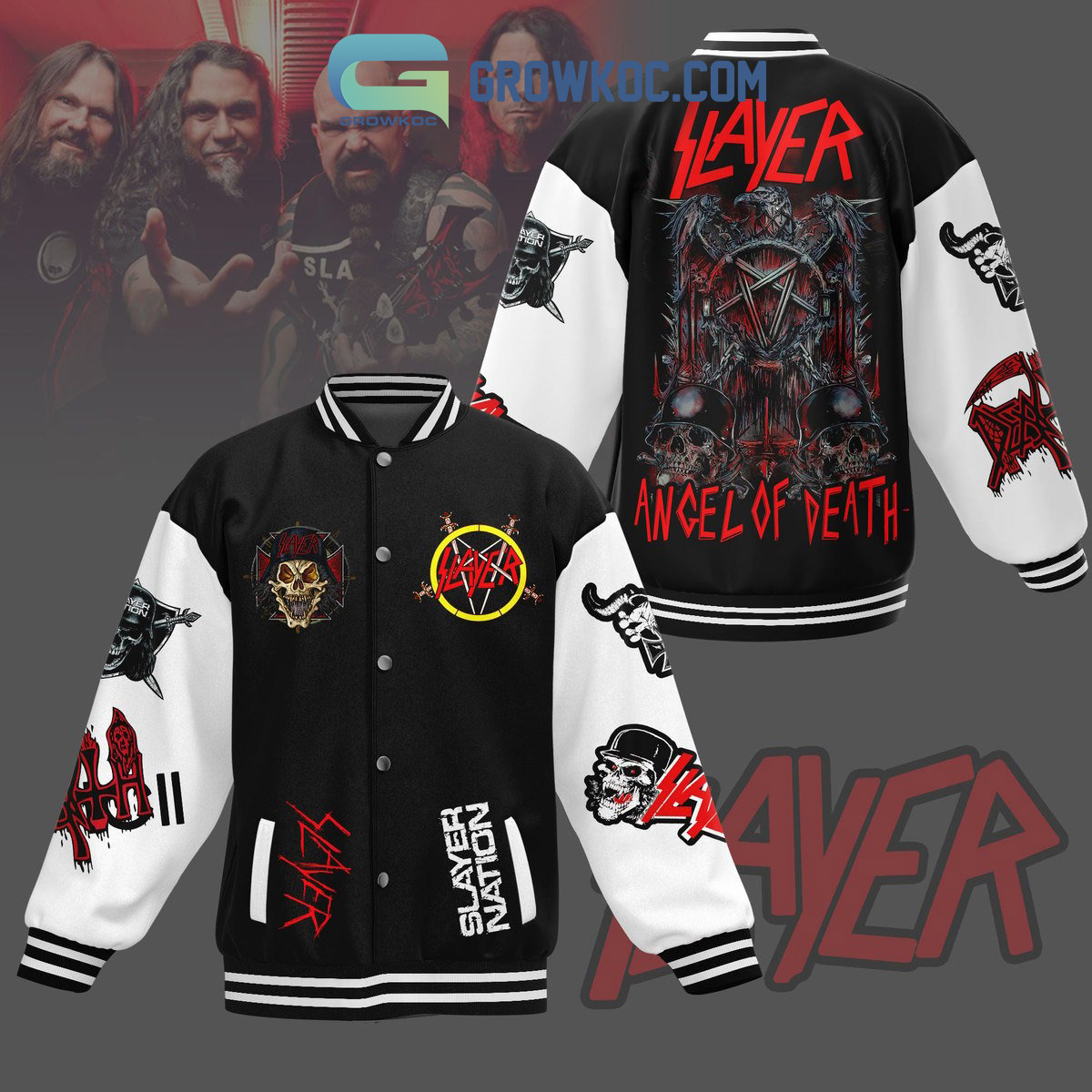 Slayer Nation Angel Of Death Baseball Jacket2B1 1s1Ma
