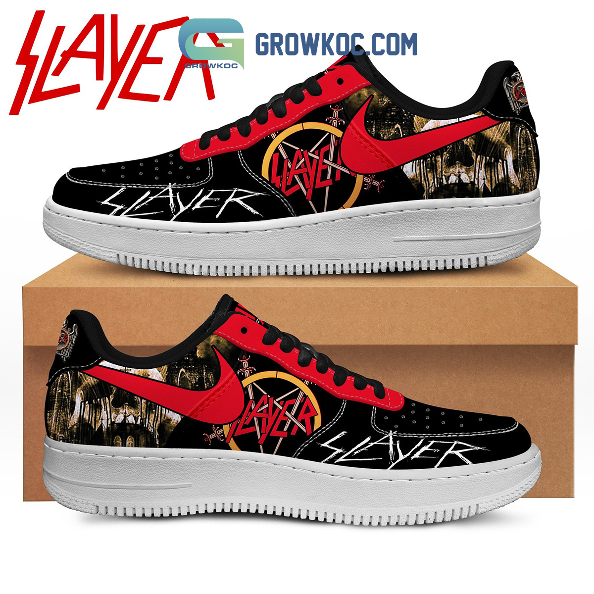Slayer Skull Black Design Fan Air Force 1 Shoes2B1 vDVKH