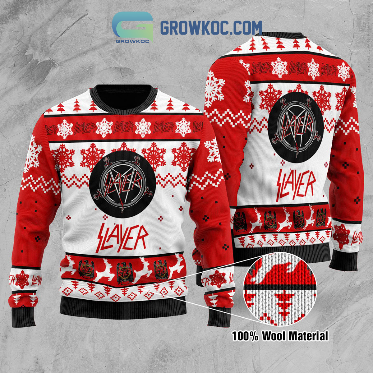 Slayer Snow Merry Christmas Ugly Sweater2B1 S2UH3
