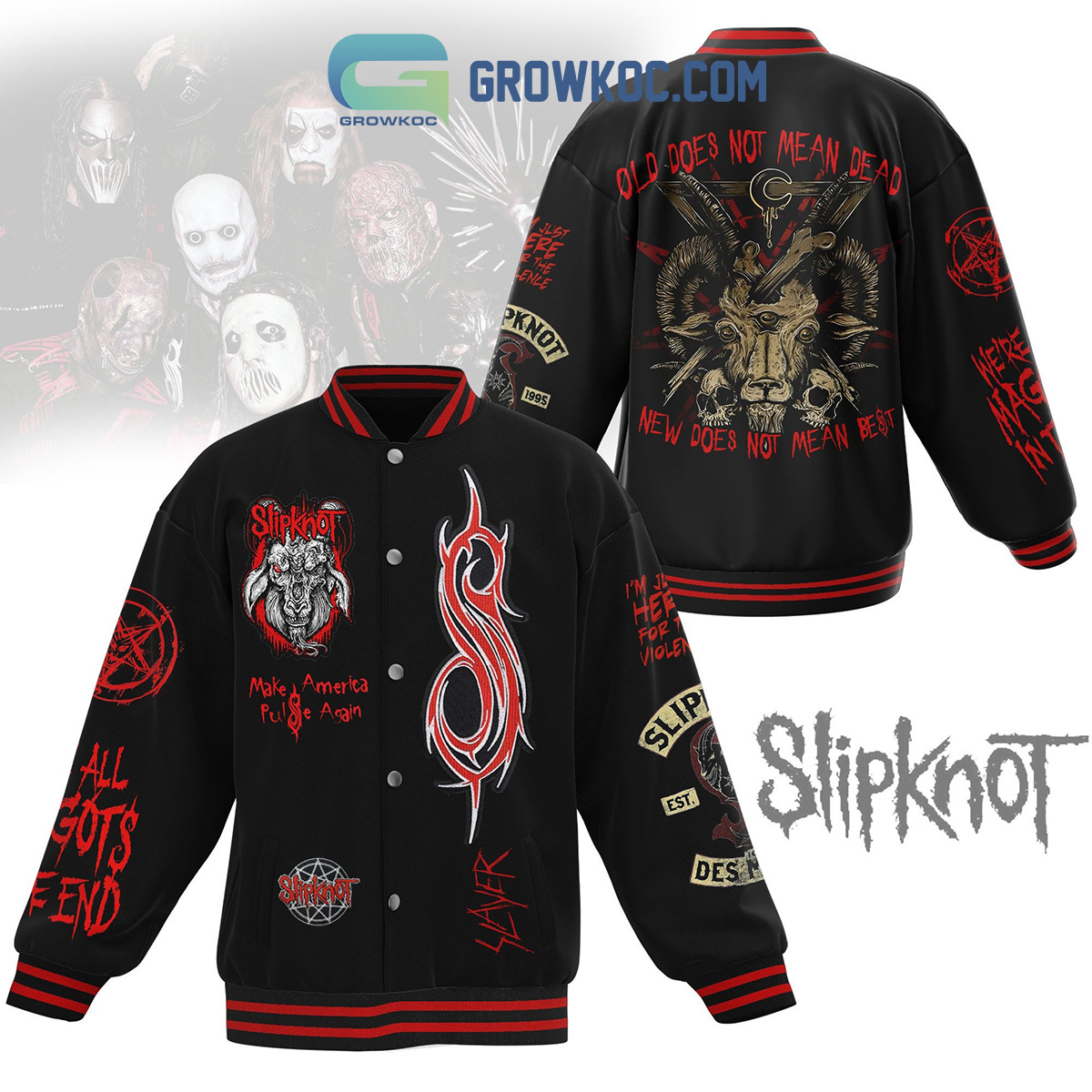 Slipknot Old Not Mean Dead Baseball Jacket2B1 lXhMO
