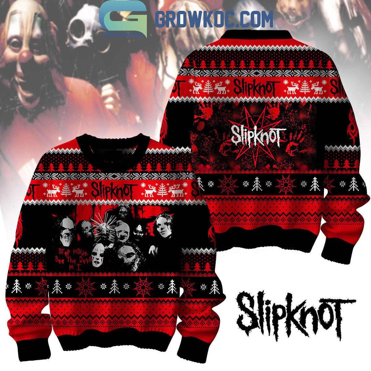 Slipknot Step Inside See The Devil In I Christmas Ugly Sweater 1 A2o7Z