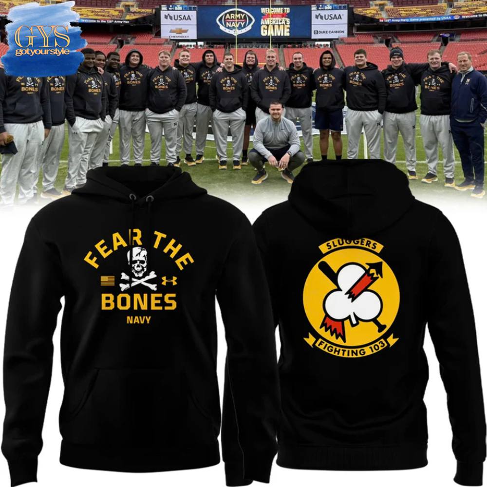 Sluggers Fighting 103 Fear The Bones Navy Football Limited Edition Hoodie 3