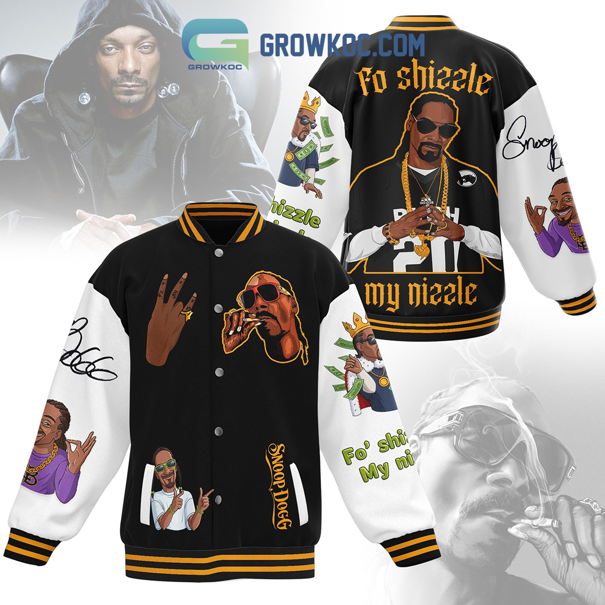 Snoop Dogg Fo Shizzle My Nizzle Baseball Jacket2B1 uRHG7
