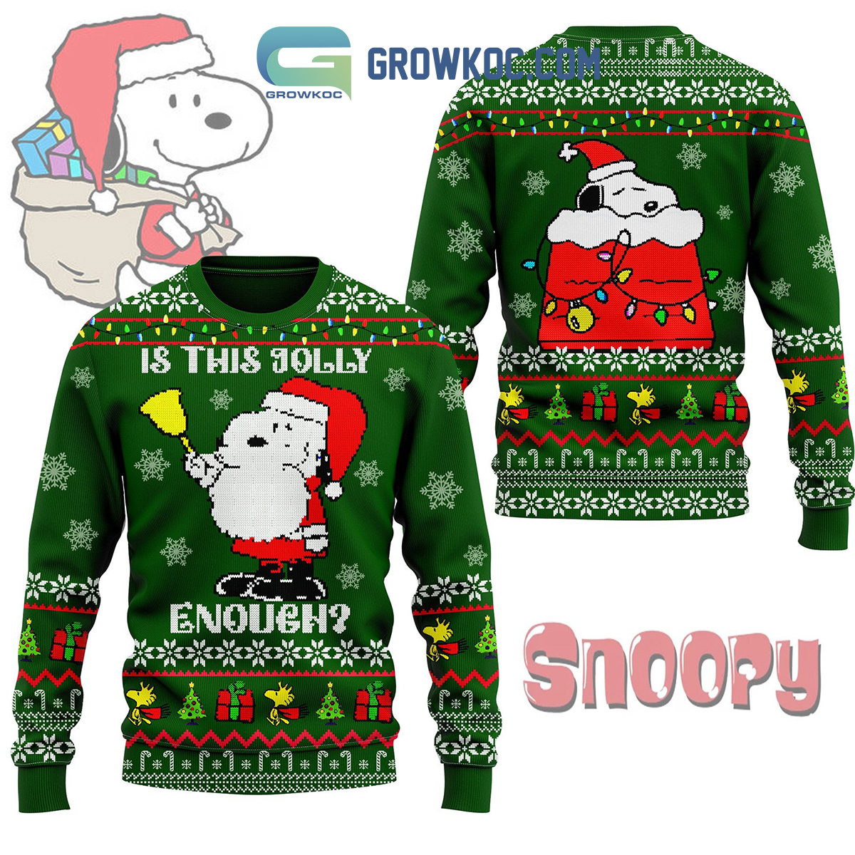 Snoopy Is This Jolly Enough Christmas Ugly Sweater2B1 UrZS7