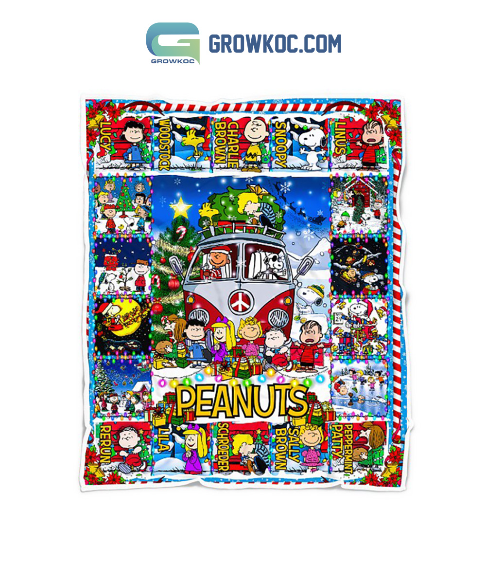 Snoopy Peanuts Merry Christmas Fleece Blanket Quilt2B1 kPpHC