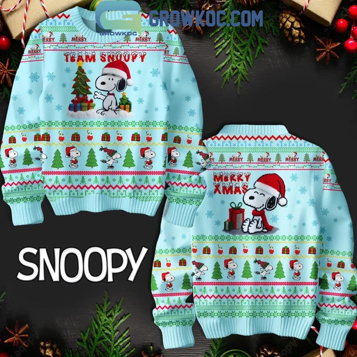 Snoopy Peanuts Merry Xmas Christmas Blue Ugly Sweater 1 fb1Td