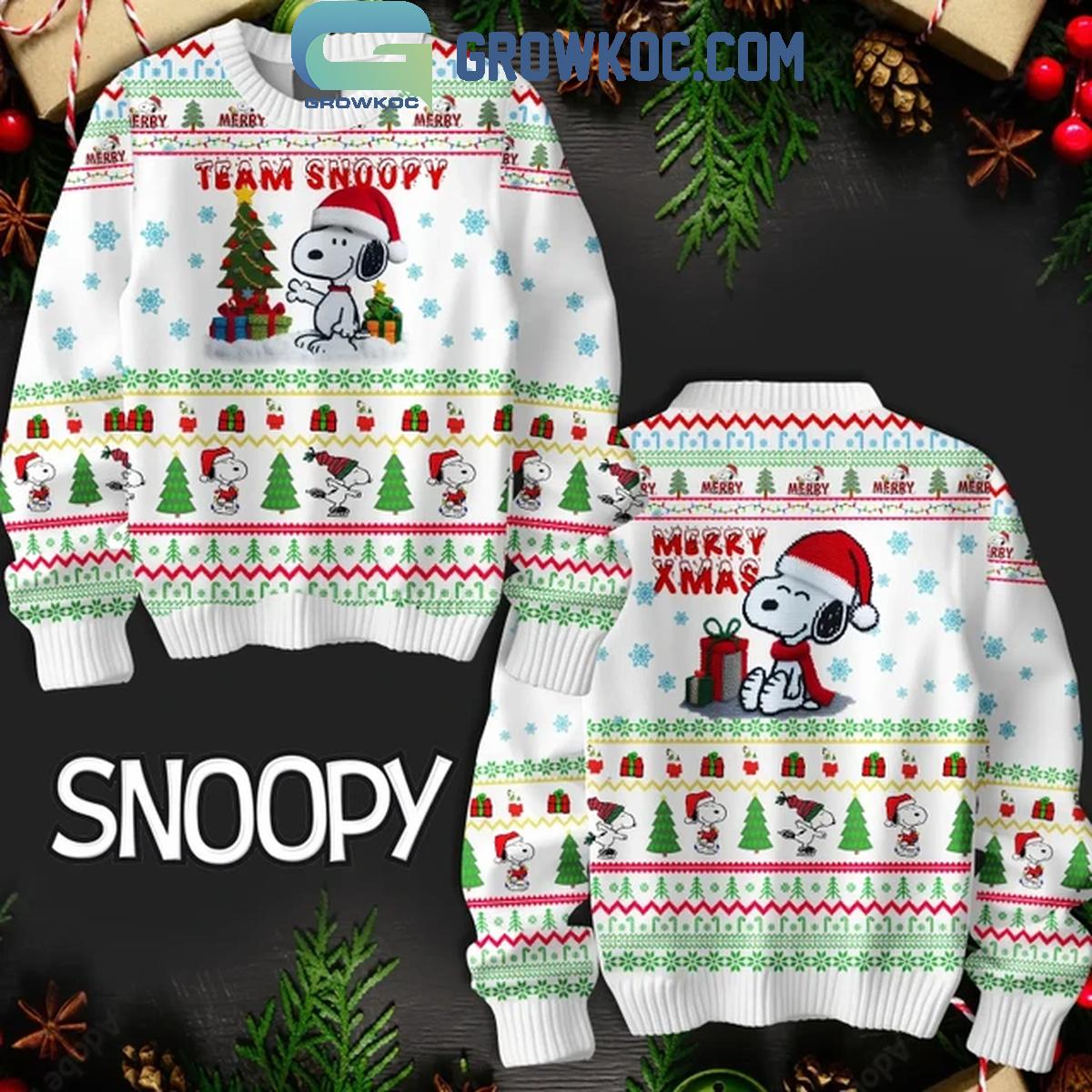 Snoopy Peanuts Merry Xmas Christmas Ugly Sweater White 1 mRqBf