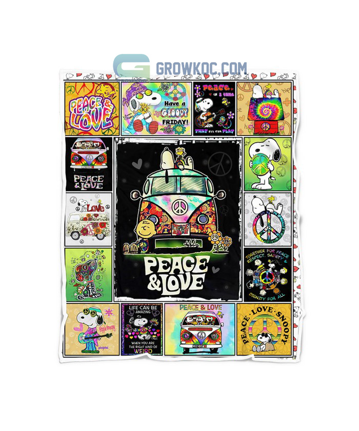 Snoopy2BAnd2BHippie2BVan2BPeace2BLove2BFleece2BBlanket2BQuilt2B1 RgQJB