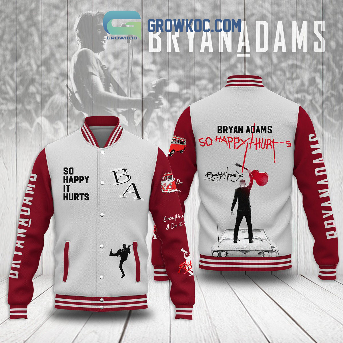 So Happy Hurts Bryan Adams Fan Baseball Jacket2B1 XM2Af