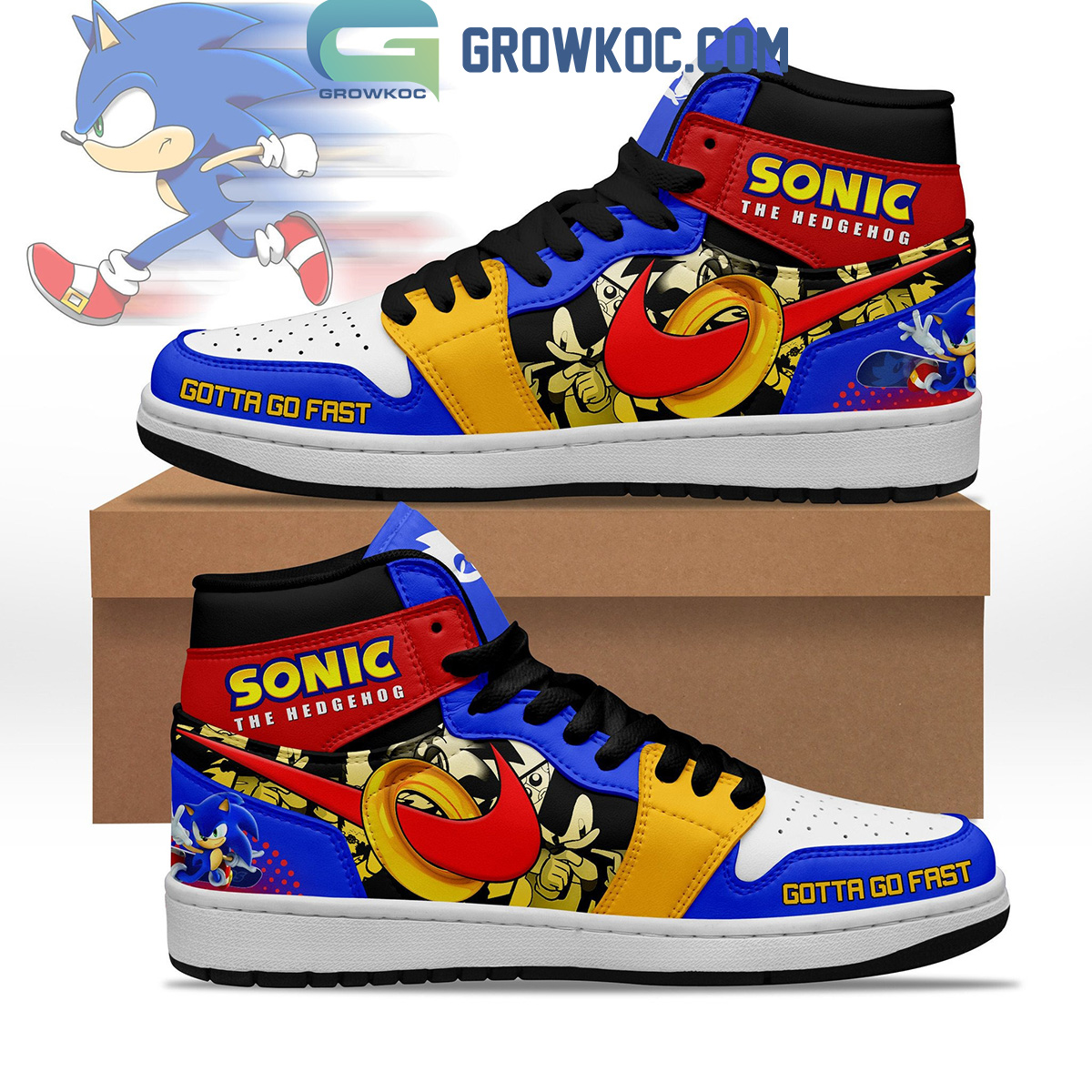 Sonic The Hedgehog Gotta Go First Fan Air Jordan 1 Shoes2B1 AjCbO