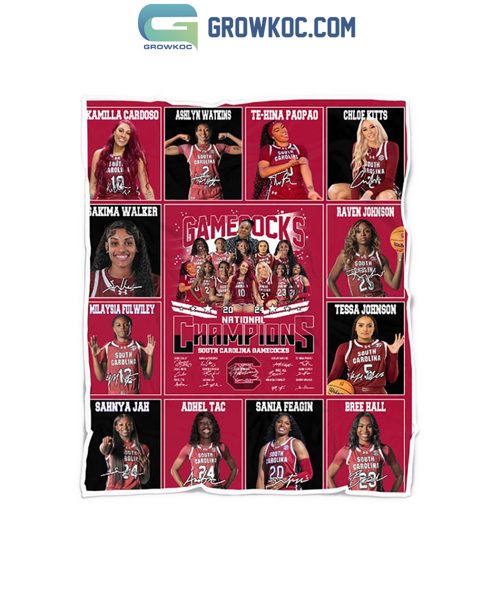 South Carolina Gamecocks 2024 National Champions Fleece Blanket Quilt2B1 wNSeX