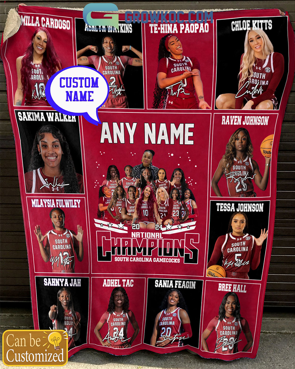 South Carolina Gamecocks 2024 National Champions Personalized Fleece Blanket Quilt2B1 aVrGx