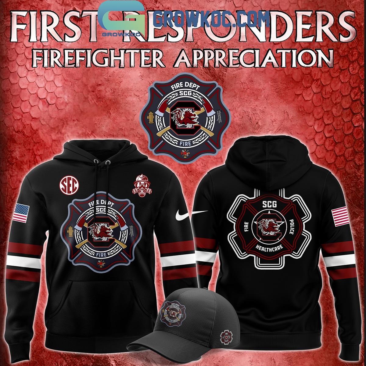 South Carolina Gamecocks Night Of 2024 Firefighter Appreciation Celebrate Hoodie T Shirt 1 oreLY