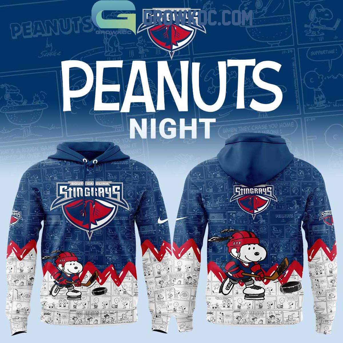 South Carolina Stingrays 75th Anniversary Of Peanuts Snoopy Hoodie T Shirt 1 DHHWZ