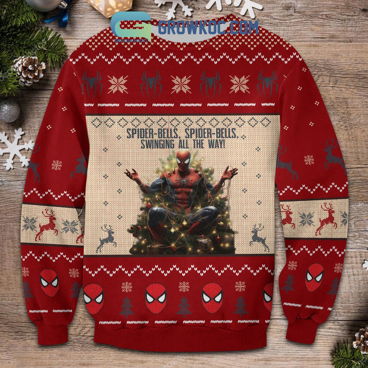 Spider Bells Swinging All The Way Christmas Ugly Sweater2B1 k5vqq