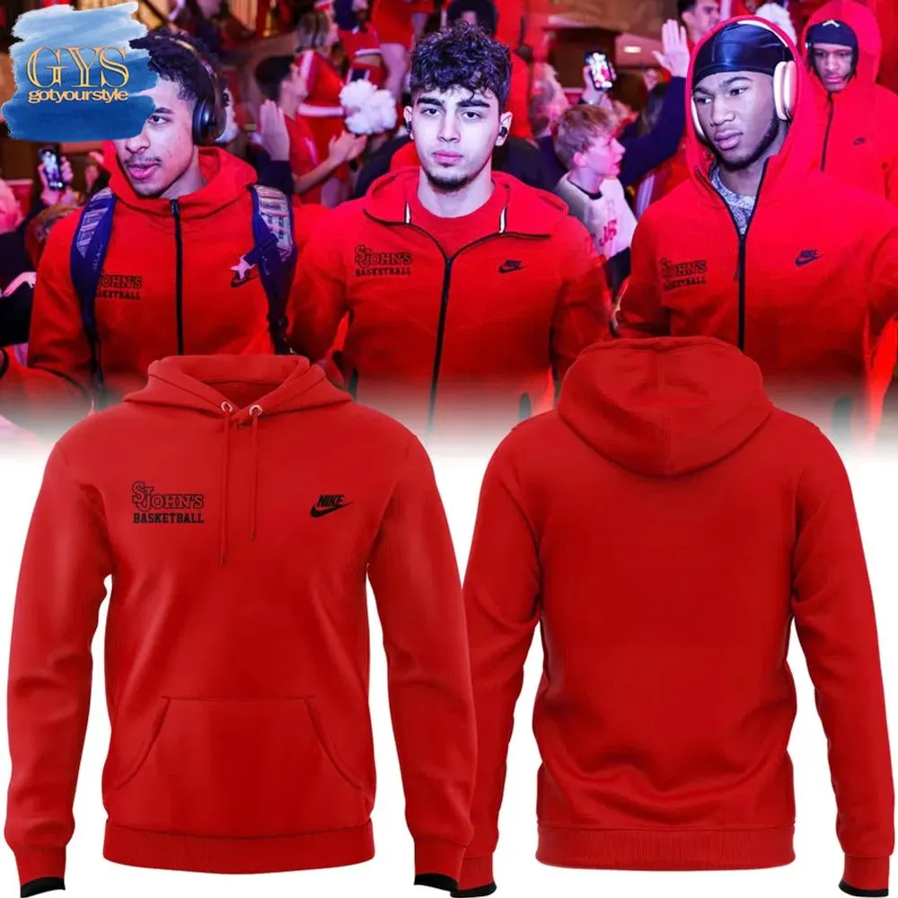 St Johns Red Storm Red Black Uniform Limited Edition Hoodie 1