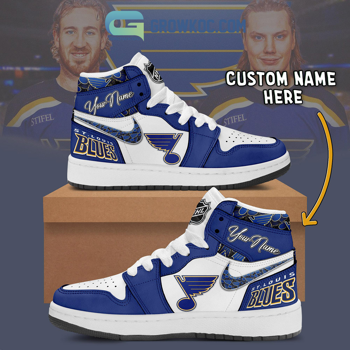 St. Louis Blues NHL Personalized Air Jordan 1 Shoes2B1 FAy5m