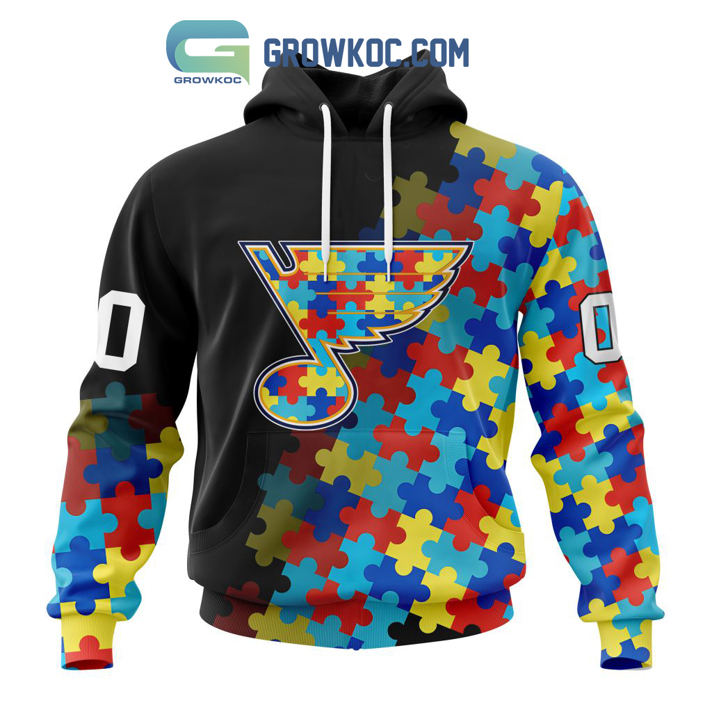 St. Louis Blues Puzzle Design Autism Awareness Personalized Hoodie Shirts2B1 Qwbkq