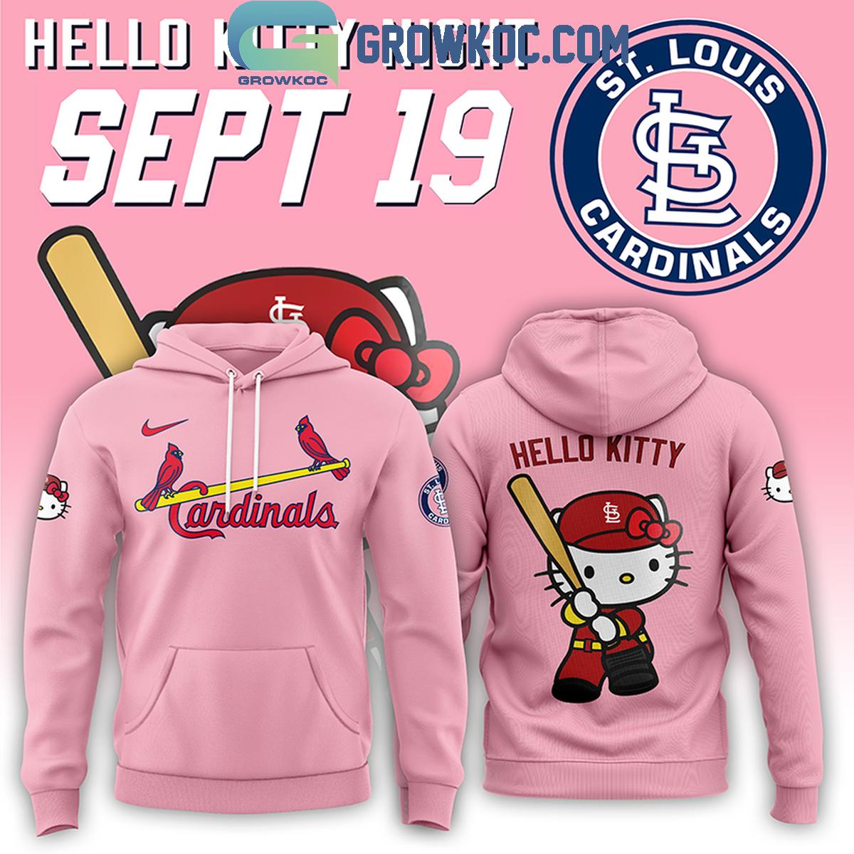 St. Louis Cardinals Pink Dream Hello Kitty Night September 19th Hoodie T Shirt 1 NFlKa