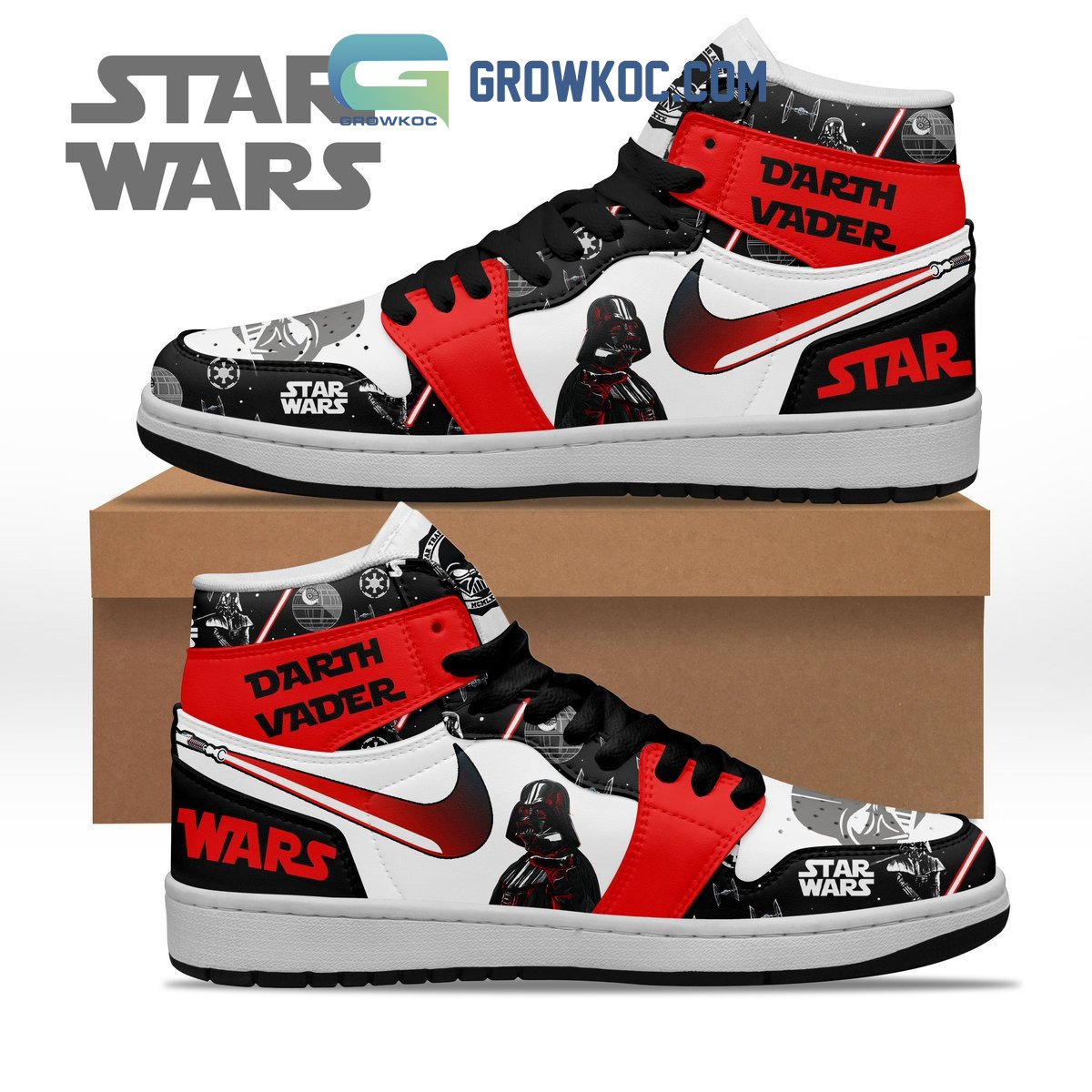 Star Wars Darth Vader Black Red Air Jordan 1 Shoes2B1 czsfC
