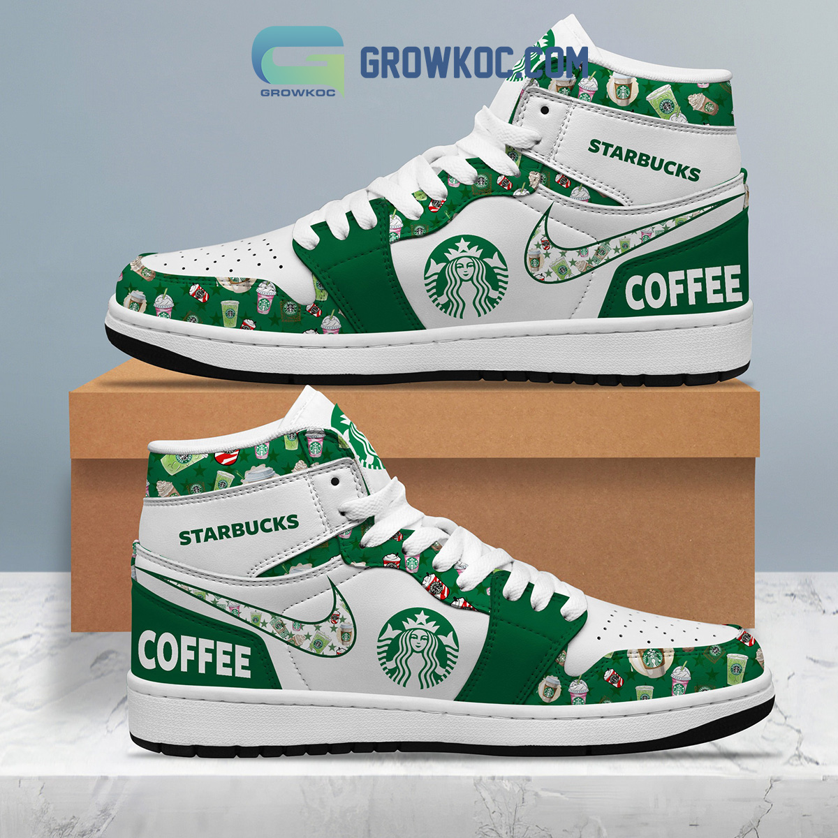 Starbucks Coffee Love Air Jordan 1 Shoe2B1 dz0XL