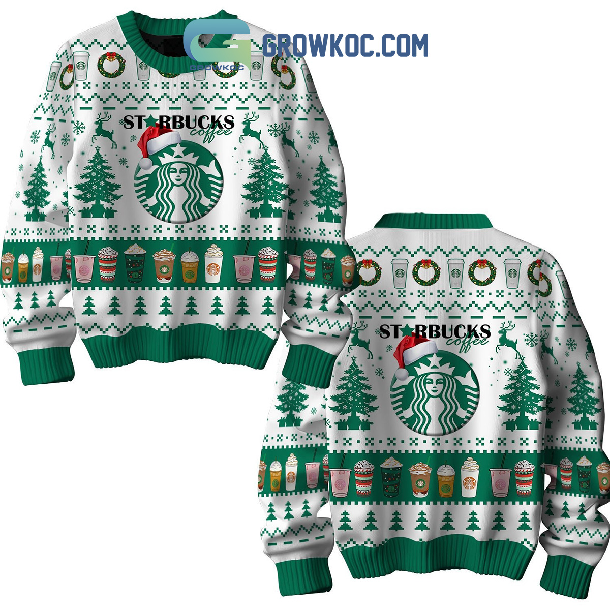 Starbucks Coffee Merry Christmas Ugly Sweater2B1 9weNT