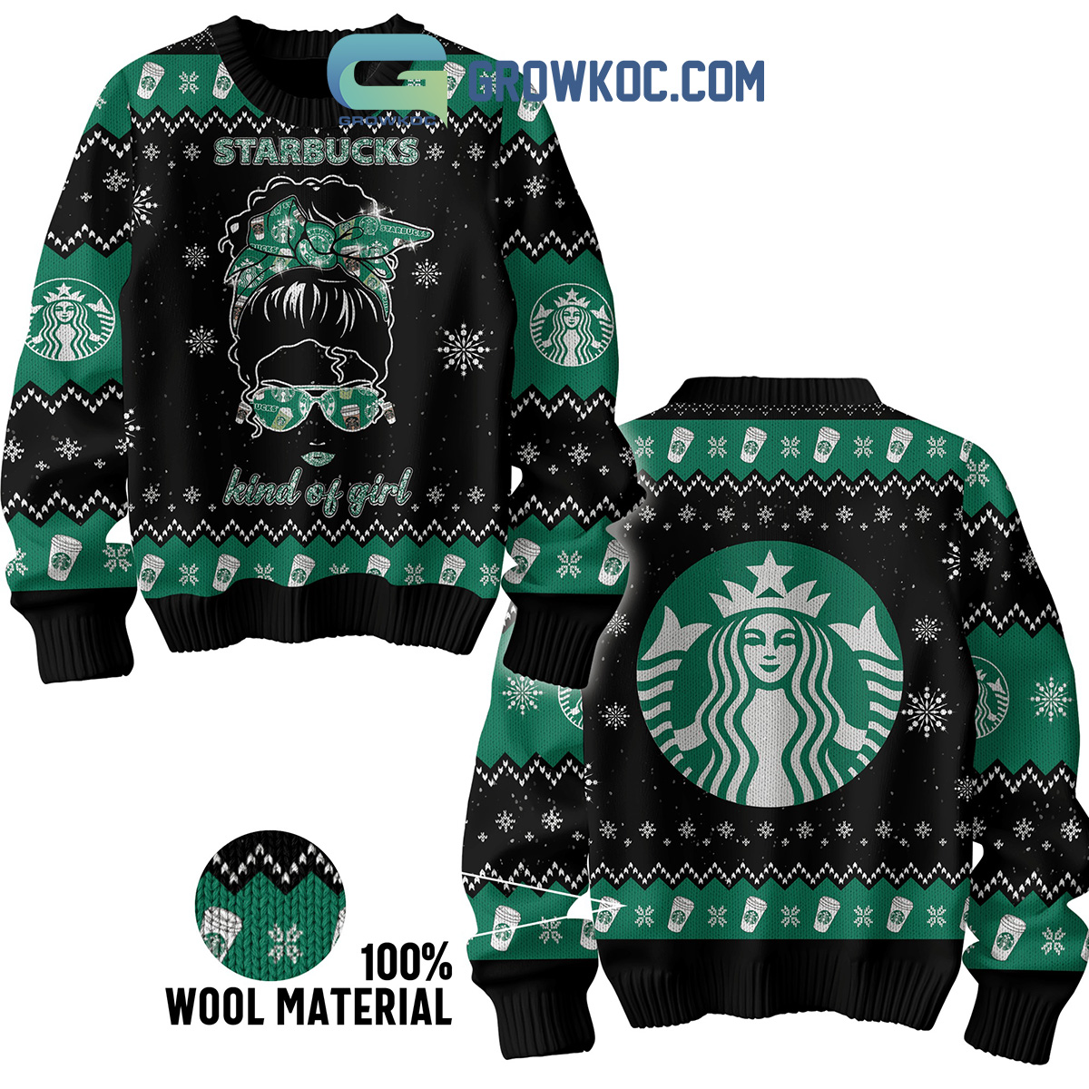 Starbucks Kind Of Girl Coffee Christmas Ugly Sweater2B1 bjhTg