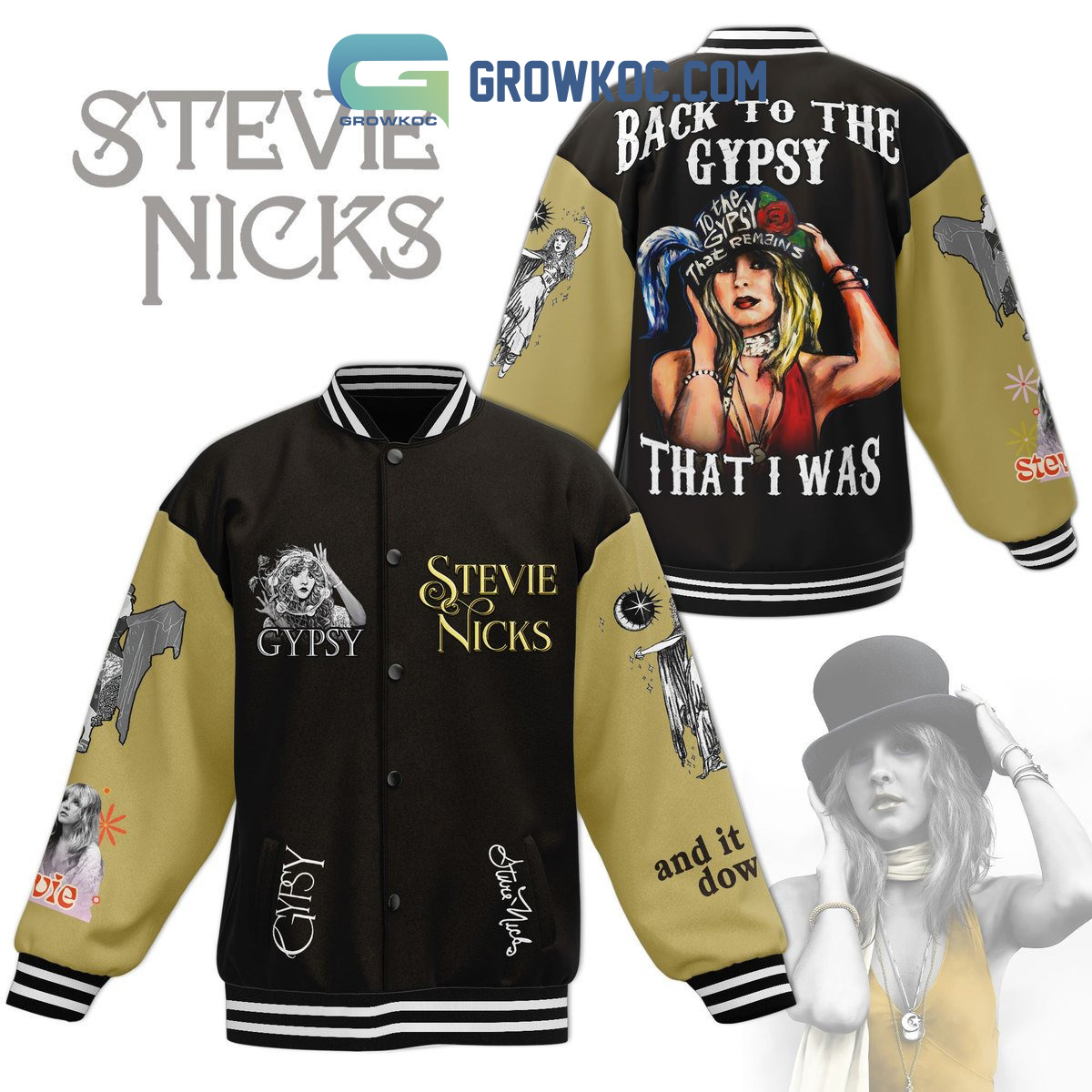 Stevie Nicks Back To The Gypsy That I Was Baseball Jacket2B1 w0AwF