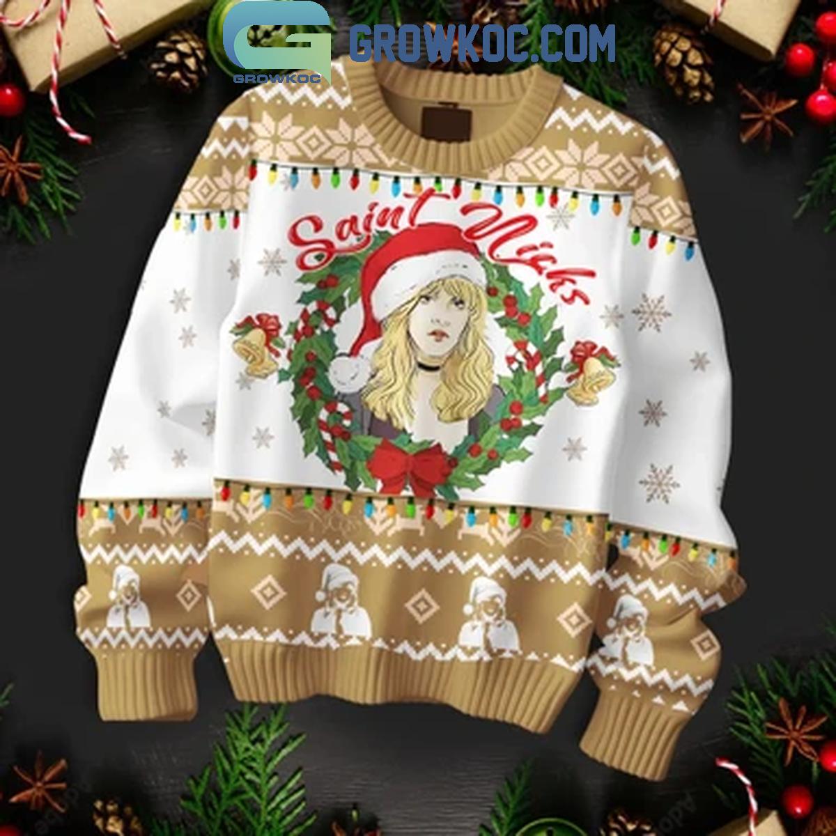 Stevie Nicks Saint Nicks Merry Christmas 2024 Ugly Sweater 1 Mmi6w