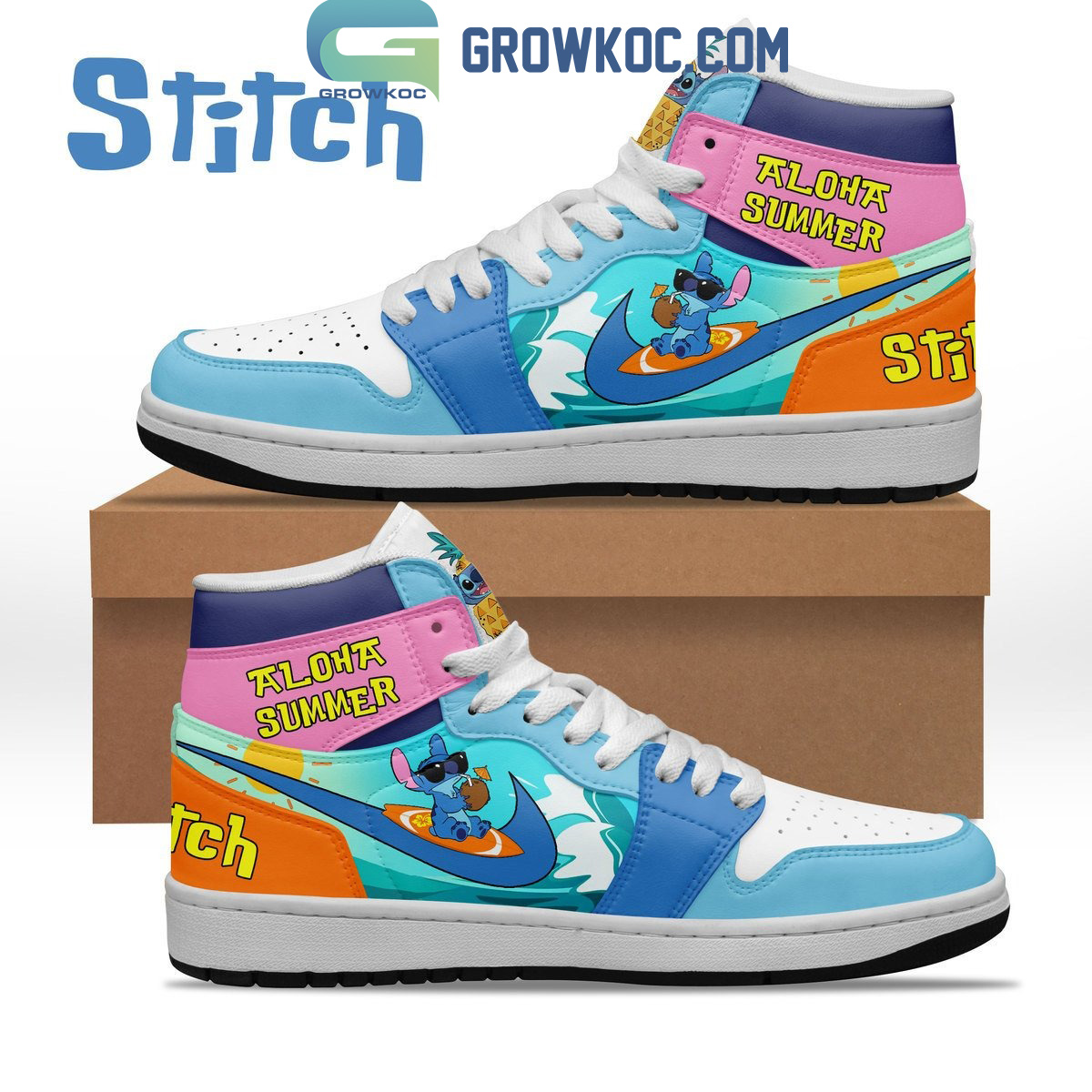 Stitch Aloha Summer Hawaiian Air Jordan 1 Shoes2B1 GIs0M