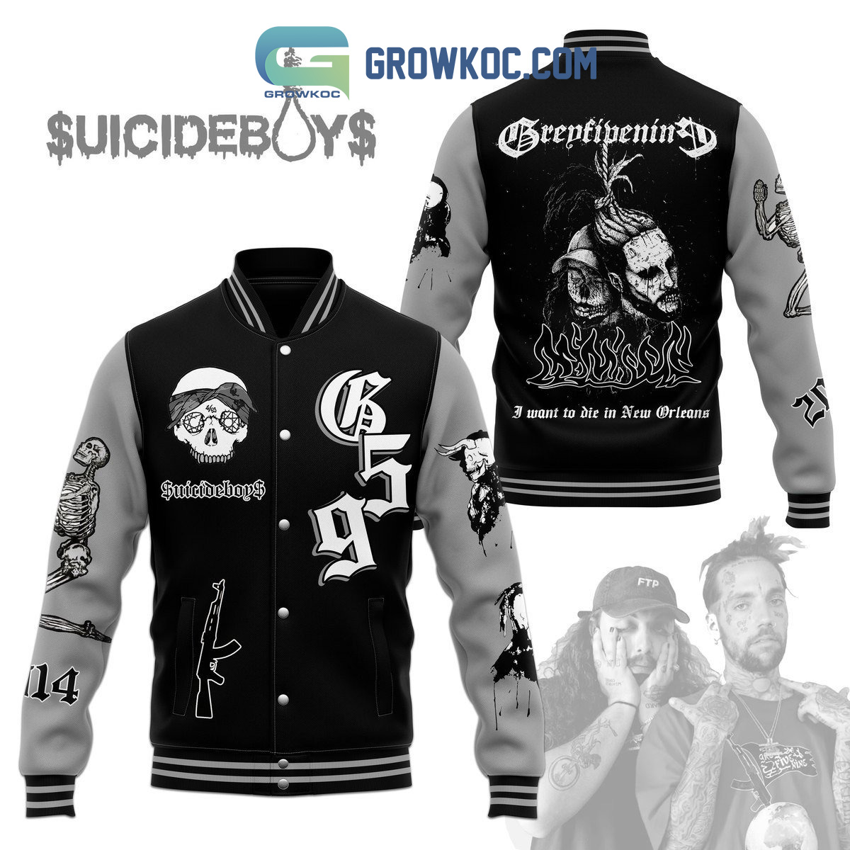 Suicideboys I Want To Die In New Orleans Baseball Jacket2B1 aDTbx