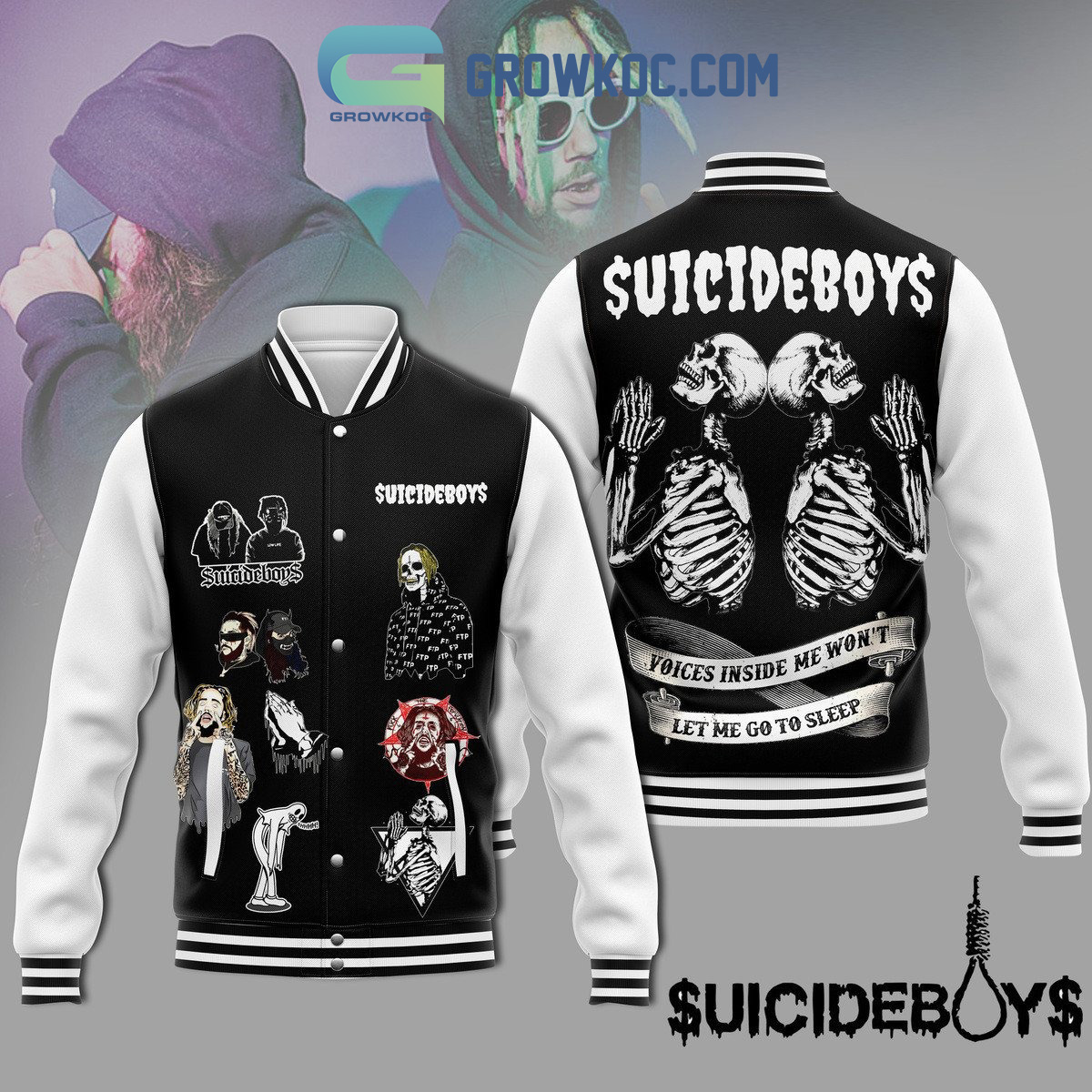 Suicideboys Voices Inside Me Wont Let Me Go To Sleep Baseball Jacket2B1 rNmP9