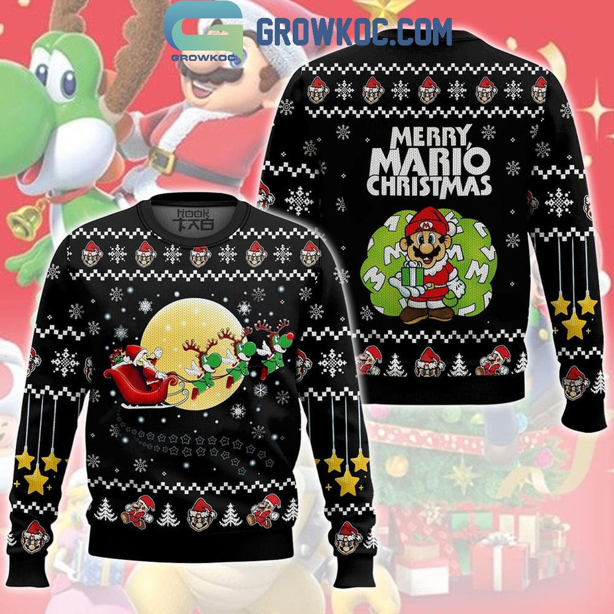 Super Mario Merry Mario Christmas Ugly Sweater 1 NnSbg