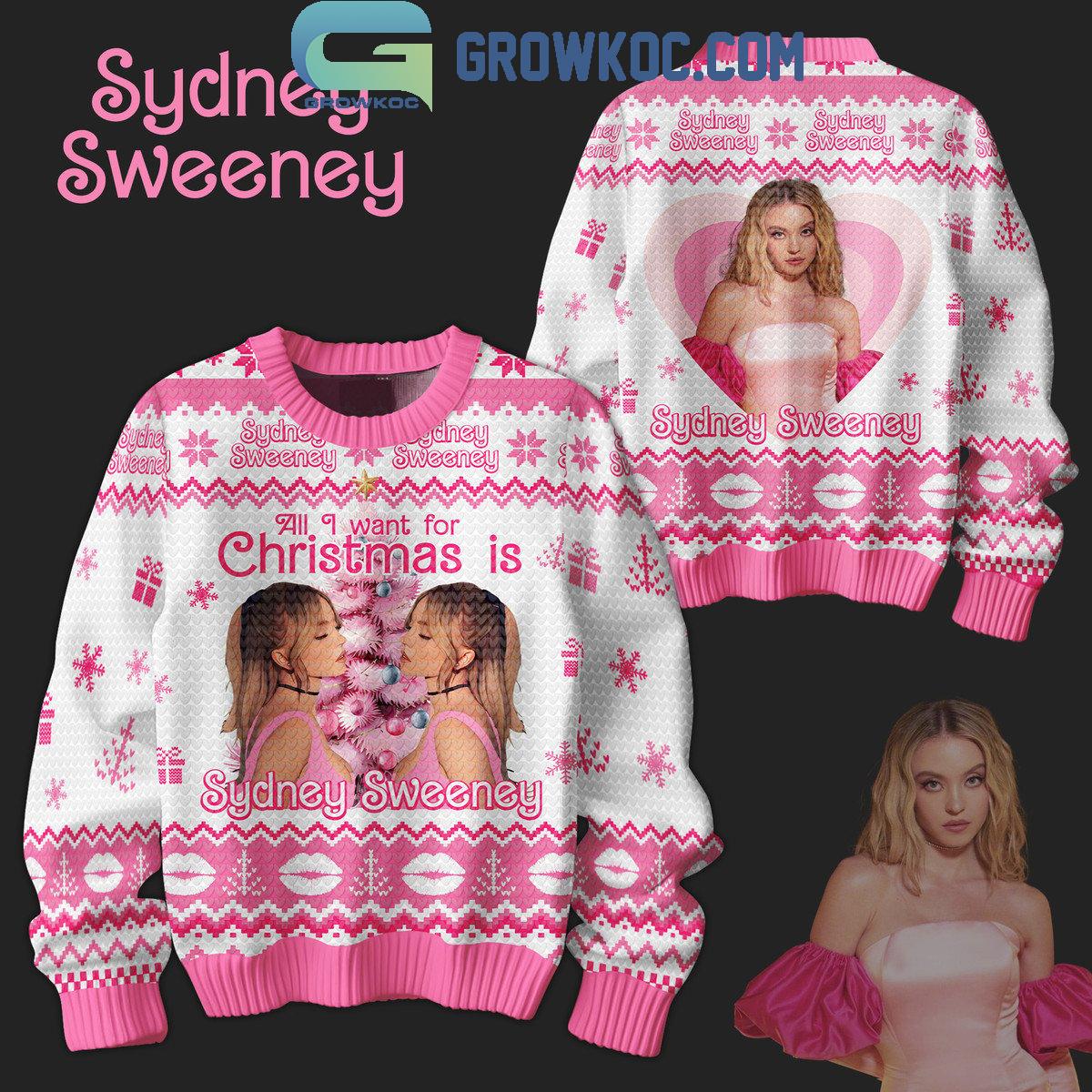 Sydney Sweeney All I Want For Christmas 2024 Sydney Sweeney Ugly Sweater 1 UfPCE