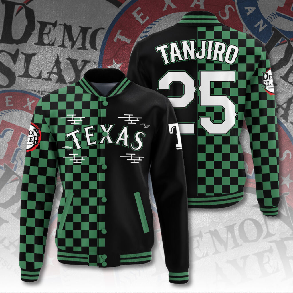 TANTN15649 Varsity Jacket Texas Rangers vs Demon Slayer 1024x1024 1