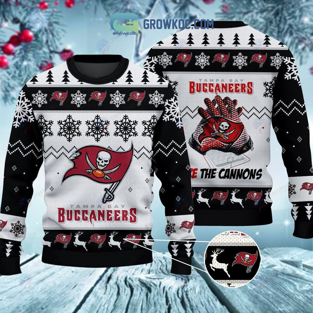 Tampa Bay Buccaneers Fire The Cannons Christmas Ugly Sweater2B1 ZX2Fp