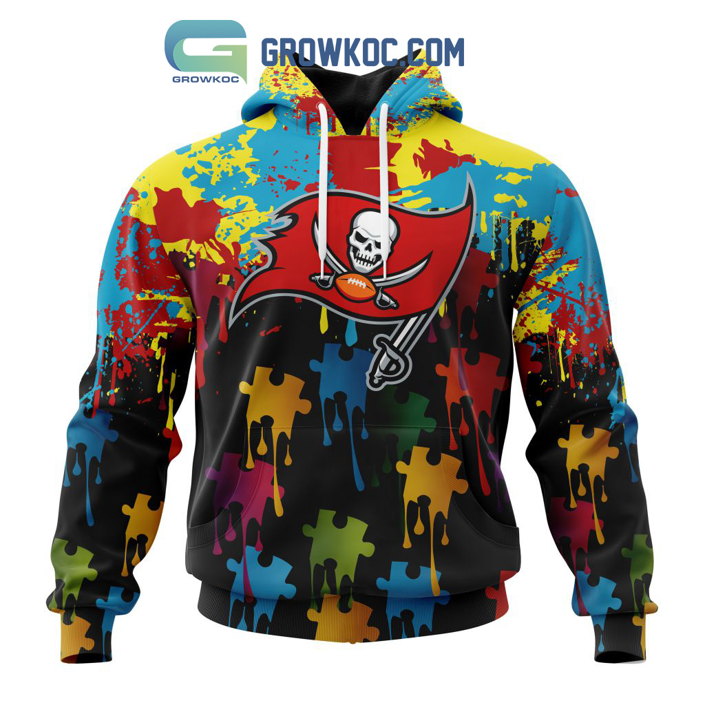 Tampa Bay Buccaneers Personalized Autism Awareness Puzzle Painting Hoodie Shirts2B1 mRfpu