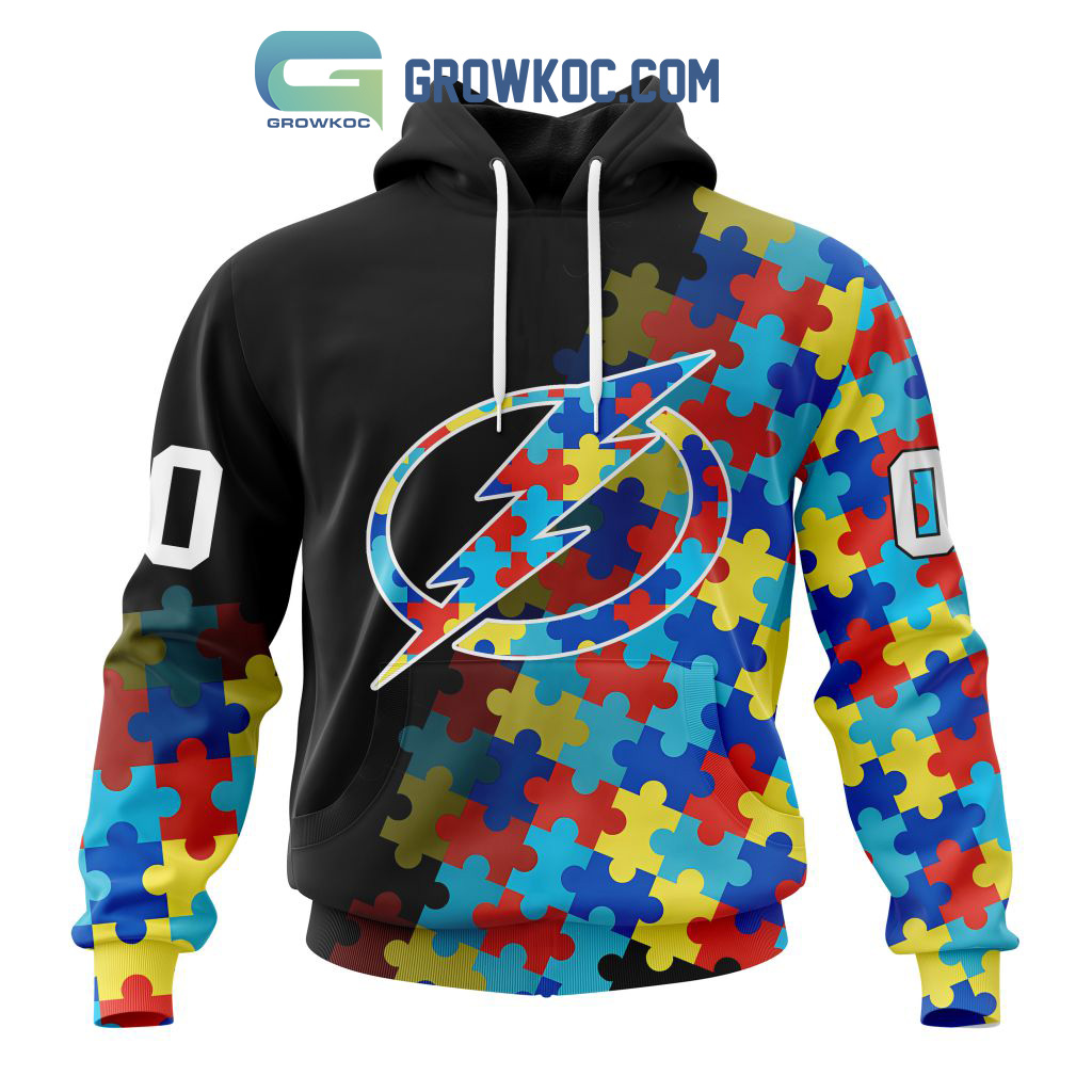 Tampa Bay Lightning Puzzle Design Autism Awareness Personalized Hoodie Shirts2B1 lrlDz