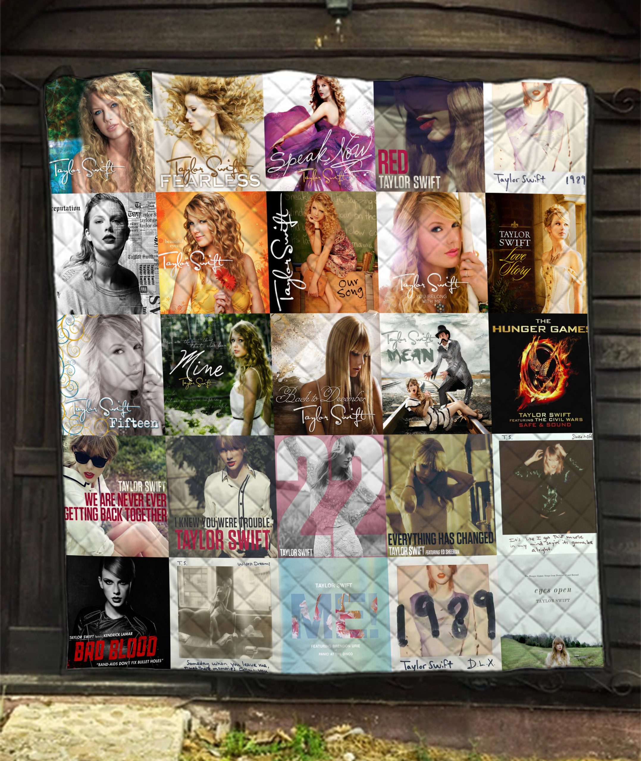 Taylor Swift Albums Quilt Blanket Ideal Gift for Pop Rock Music Lovers 0