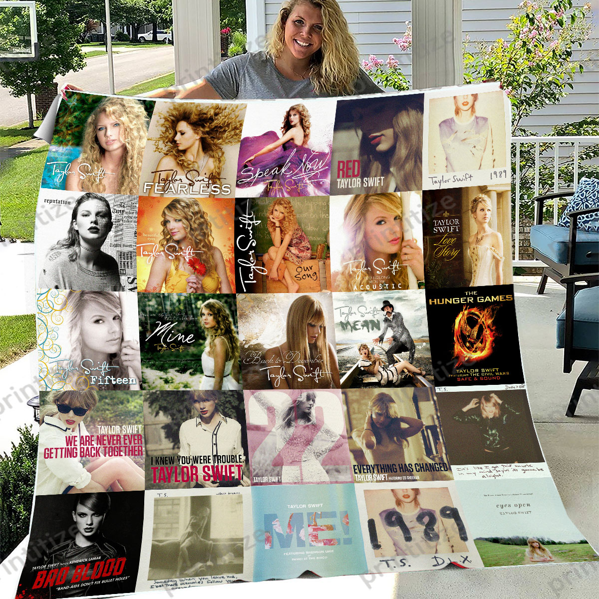 Taylor Swift Collage Album Covers Blanket Gift For Swfities 0