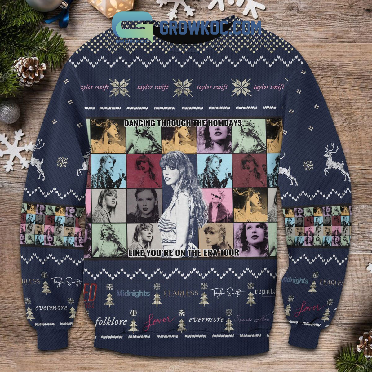 Taylor Swift Dancing Through The Holidays Like You Are On The Era Tours Christmas Ugly Sweater2B1 Aqz5x