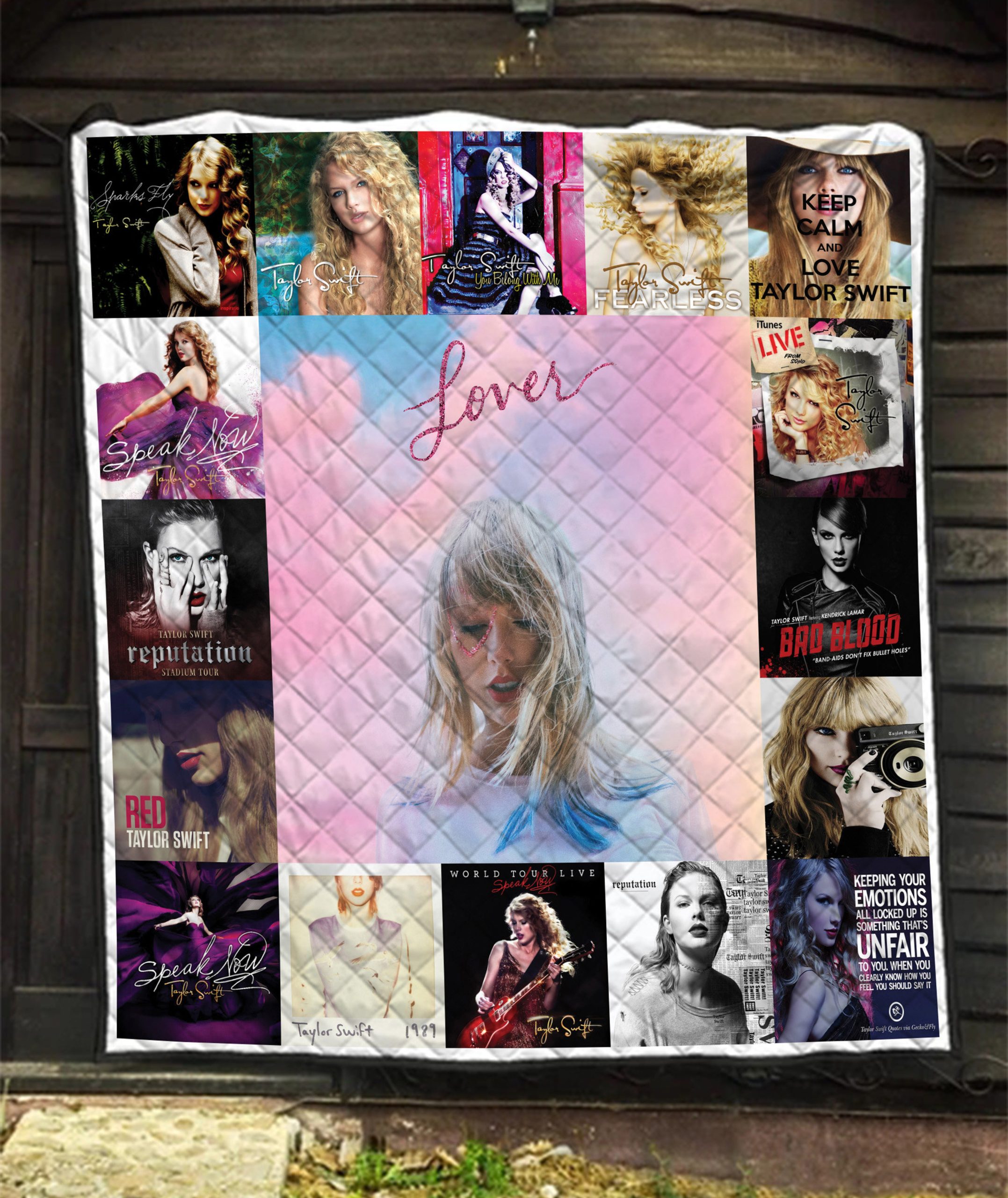 Taylor Swift Fan Lover Quilt Blanket Cotton Quilting Fabric Bedding Set 0