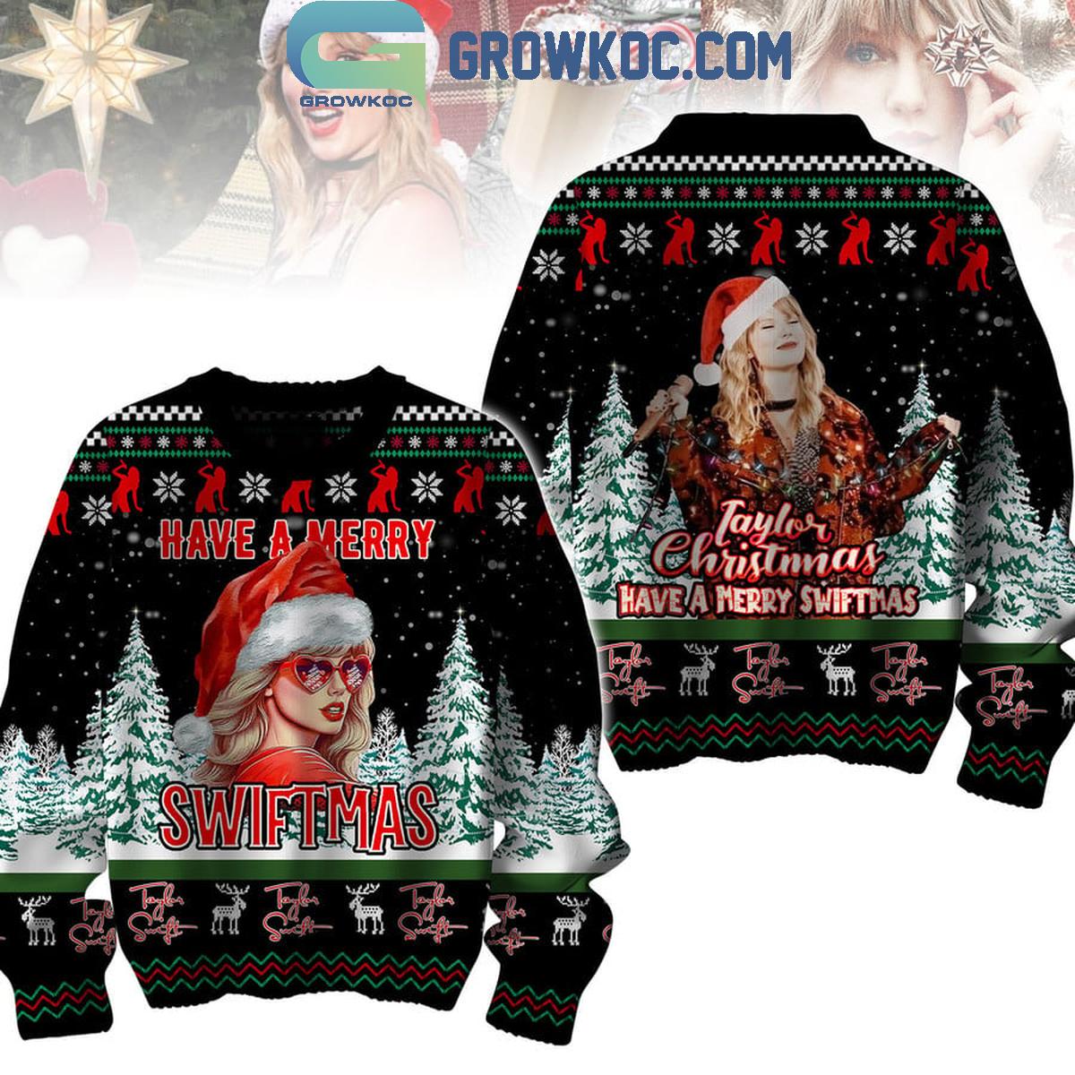 Taylor Swift Taylors Christmas Is Merry And Cheerful 2024 Ugly Sweater 1 ZLlmo