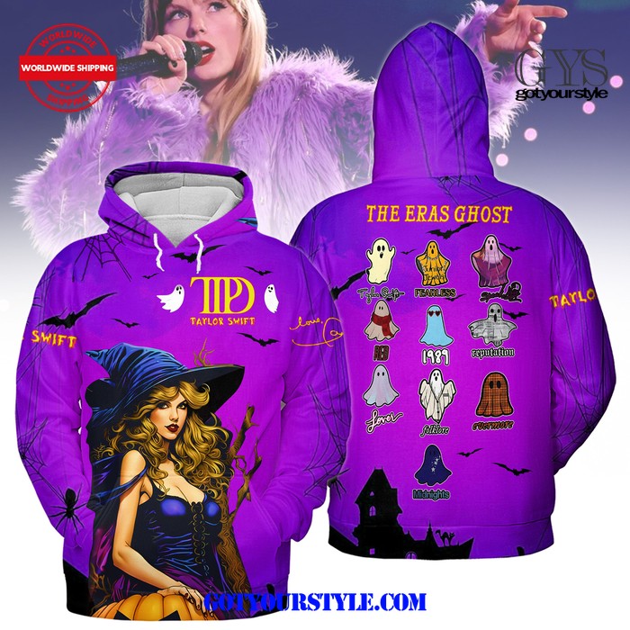 Taylor Swift The Eras Ghost Halloween Purple Hoodie 1