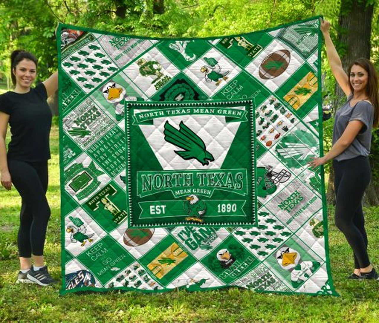 Team North Texas Mean Green Ncaa Quilt Blanket 0