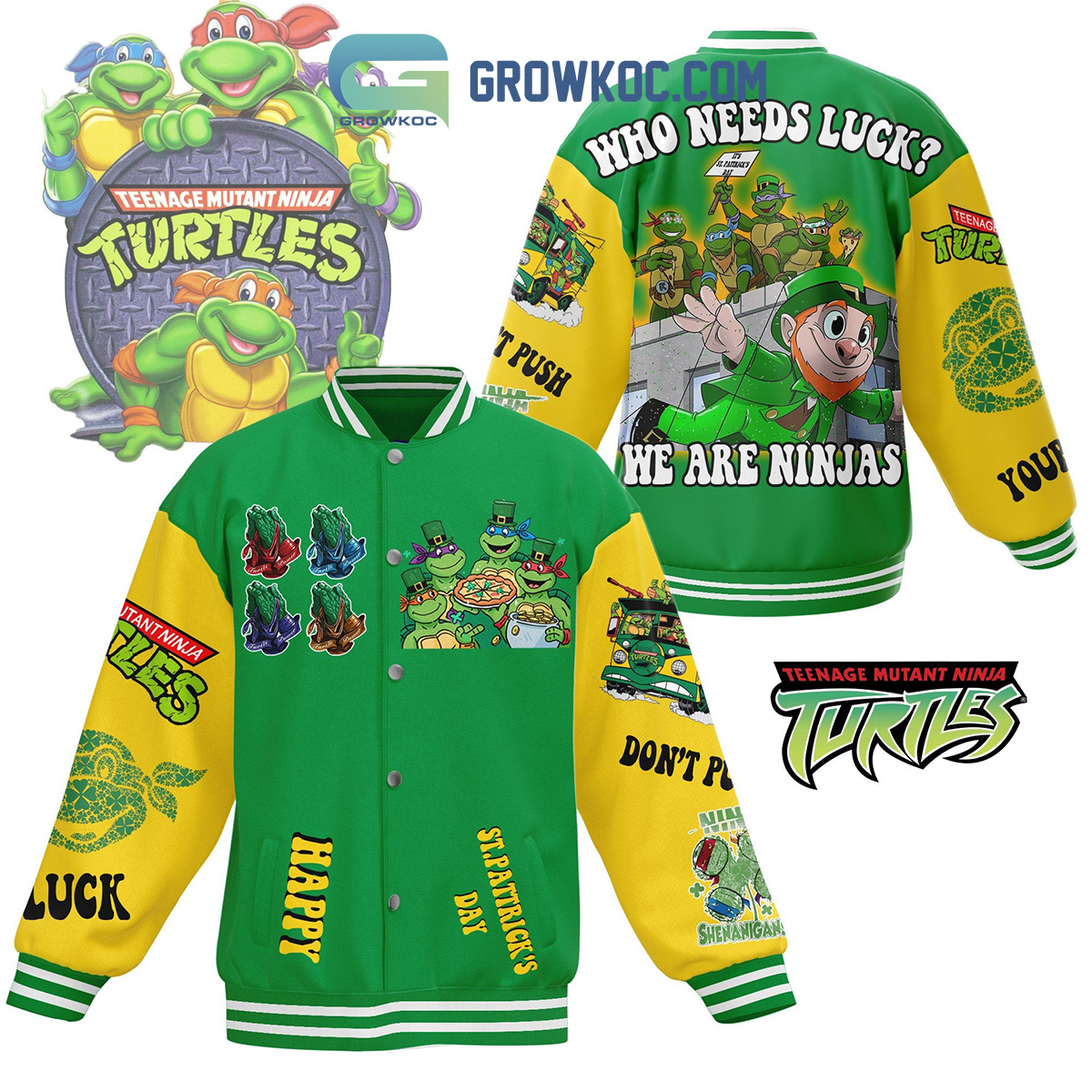 Teenage Mutant Ninja Turtles Need Luck Baseball Jacket2B1 EQiD4
